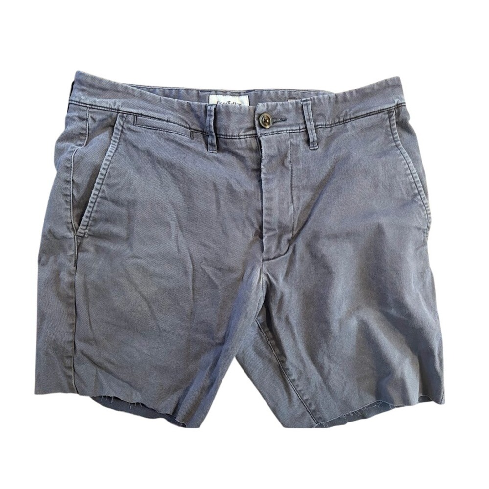 Goodfellow & Co Mens Chino Shorts Gray Raw Hem Cut‎ Off Casual Size 32